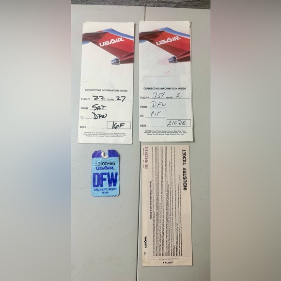 Other - Vintage USAir Travel Passes Luggage Tag Ticket Jackets